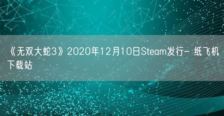 《无双大蛇3》2020年12月10日Steam发行- 纸飞机下载站